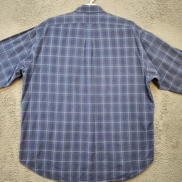 Ralph Lauren Shirt Mens 2XL Blue Plaid Blake Button Down Long Sleeve Polo Pony - Picture 9 of 9